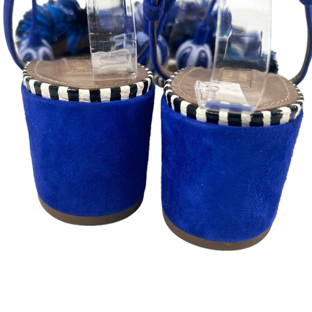 NWOB Aquazzura Tropicana Beaded Tassel Block Heeled Sandals - Picture 10 of 14